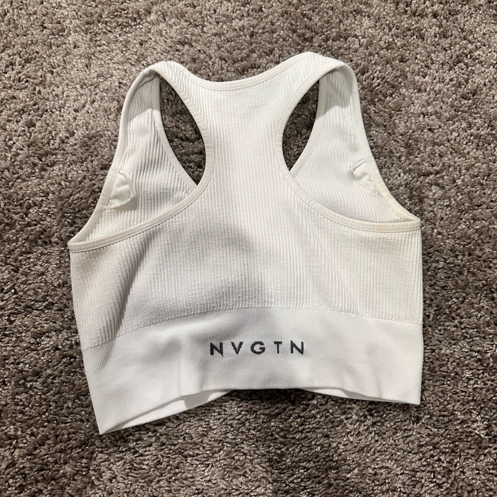 NVGTN Ribbed White Sports Bra